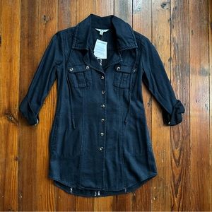 NWT Cabi denim tunic button down shacket XS